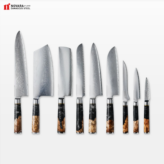 Novara Chikyū (アースナイフ) - Damascus Steel Knives