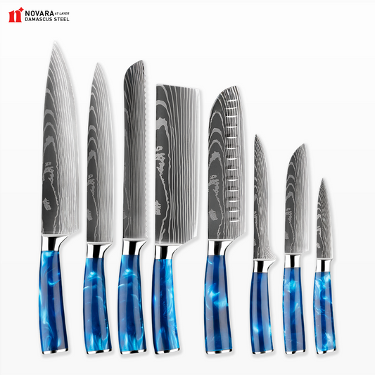 Novara Mottomo (最も青い) - Damascus Steel Knives