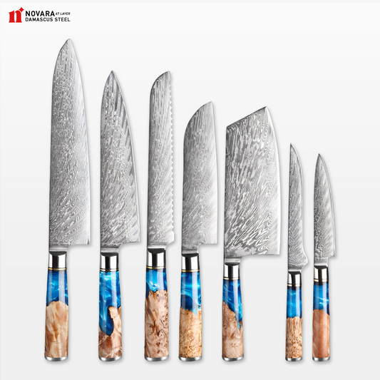 Novara Tsunami (ウェーブナイフ) - Damascus Steel Knives